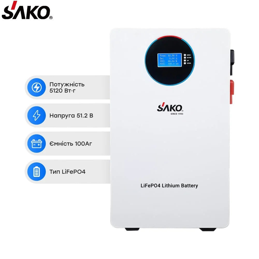 Акумулятор Sako SK-51.2В 100Ач Li-sun series LiFePO4 5.12 кВт*год