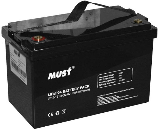 Акумулятор LiFePO4 Must LP15-12100 12.8V 100Ah Grade B - 12В 100Aг
