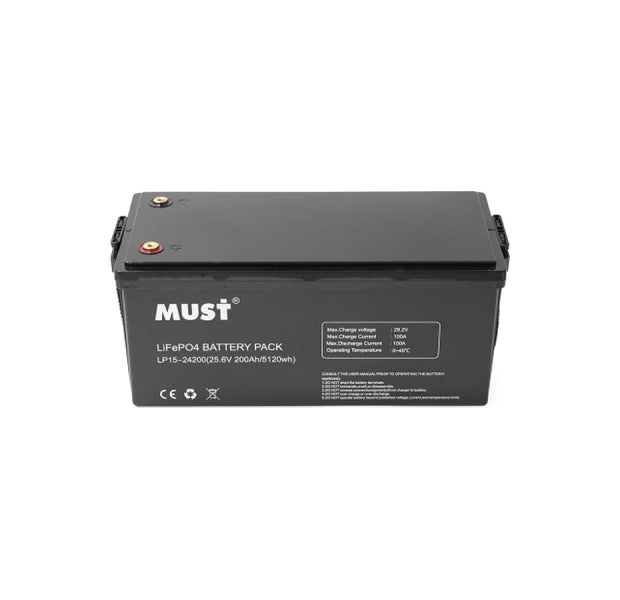 Акумуляторна батарея MUST LiFePO4 LP15-24200, 24V, 200Ah, 5,12kWh