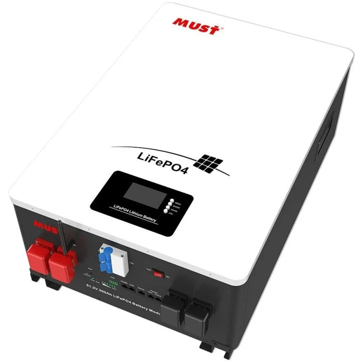 Комплект резервного живлення з інвертором 10 кВт Must PH19-10048 EXP, 48В та Акумуляторна батарея Must LP16-48200 LiFePO4, 10,24 кВт•год, 51,2В, 200А