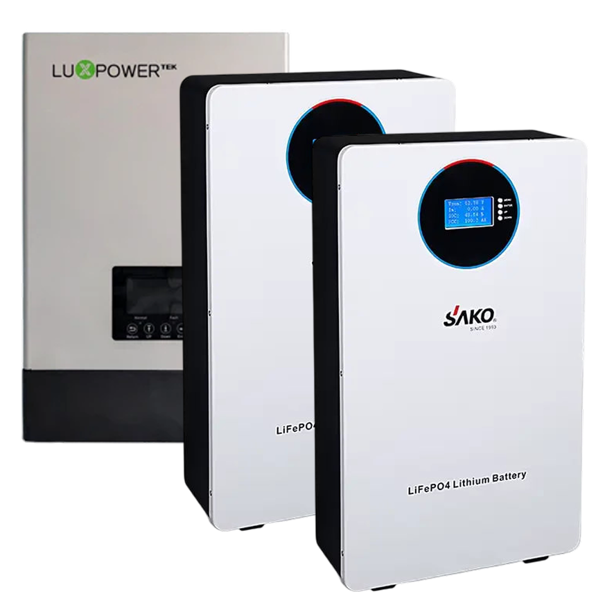 Комплект резервного живлення з інвертором 6 кВт LuxPower SNA6000 WPV та Двома 5.12 кВт*г АКБ Sako SK-51.2В LiFePO4