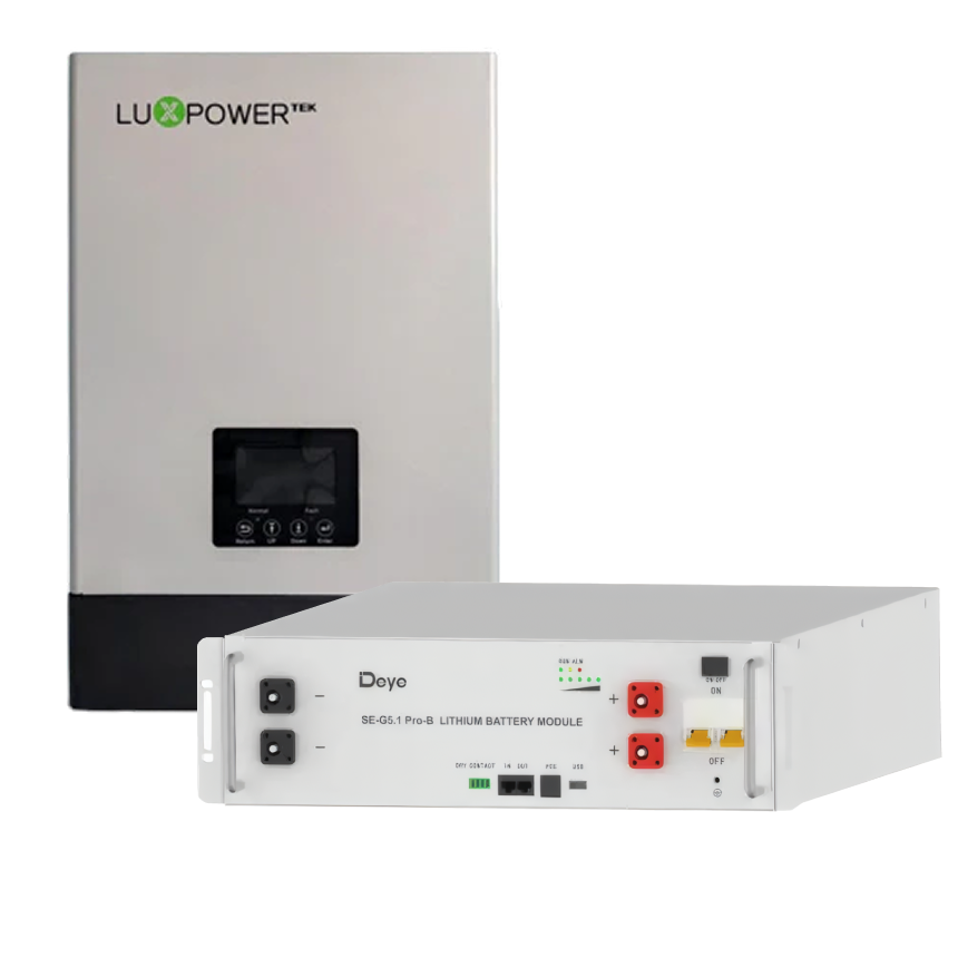 Комплект резервного живлення з інвертором 6 кВт LuxPower SNA6000 WPV та 5кВт*г АКБ DEYE SE-G5.1 Pro-B LiFePO4 LV 51.2v 100AH 5.12kWh