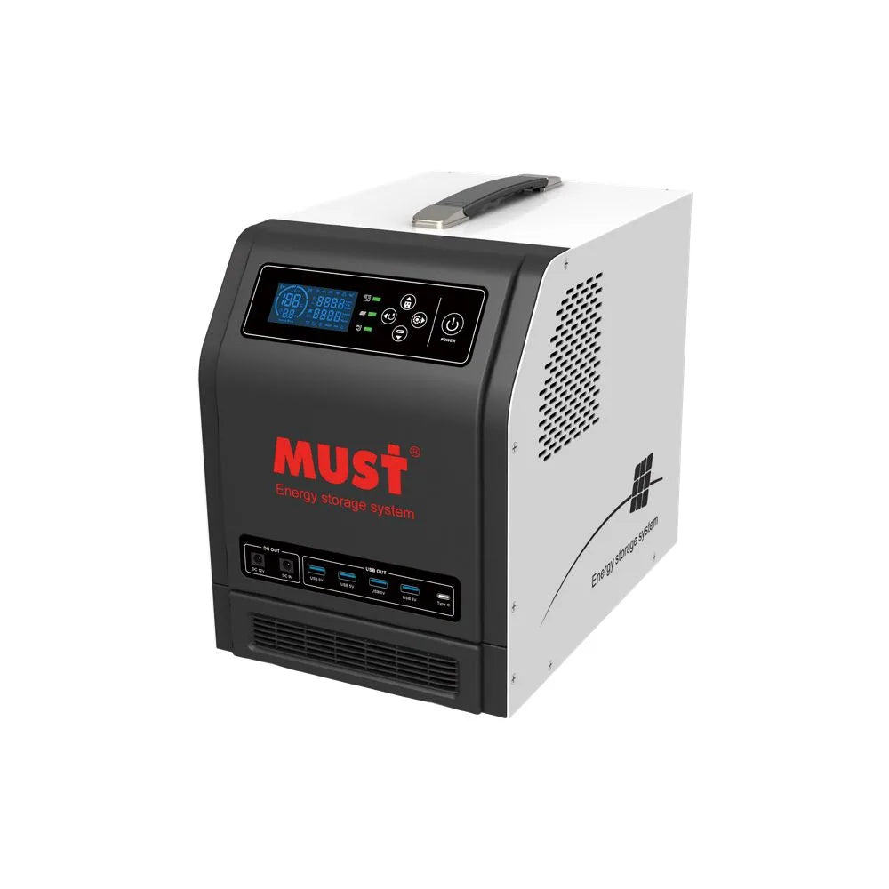 Портативна зарядна станція ДБЖ 1 кВт 1,28 кВт*г MUST HBP15-1224 50Ah LiFePО4 MPPT