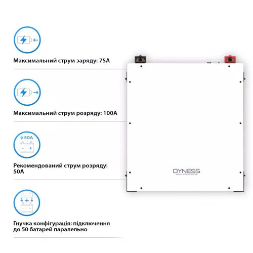 Акумуляторна батарея 5.12 кВг DYNESS DL5.0C, LiFePO4 51,2V/100AH