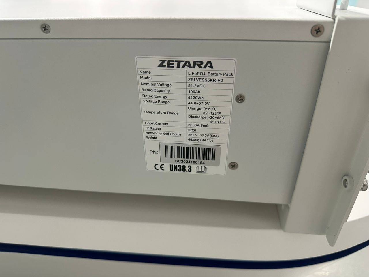 Акумуляторна баатрея Zetara Rock 5.12 кВт·год LiFePO4 51.2V