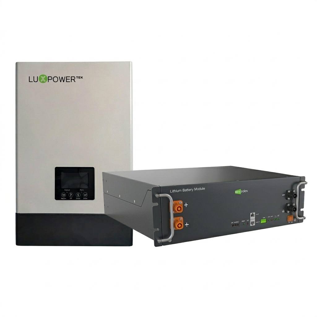 Комплект безперебійного живлення 6 кВт LuxPower LuxPower SNA6000 & Ecosolex RS-R51100A 5.12 кВт·год