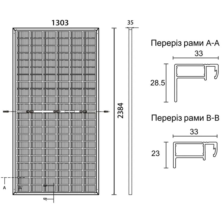 Двостороння сонячна панель Leapton LP210x210-M-66-NB-710W (N-type, Bifacial)